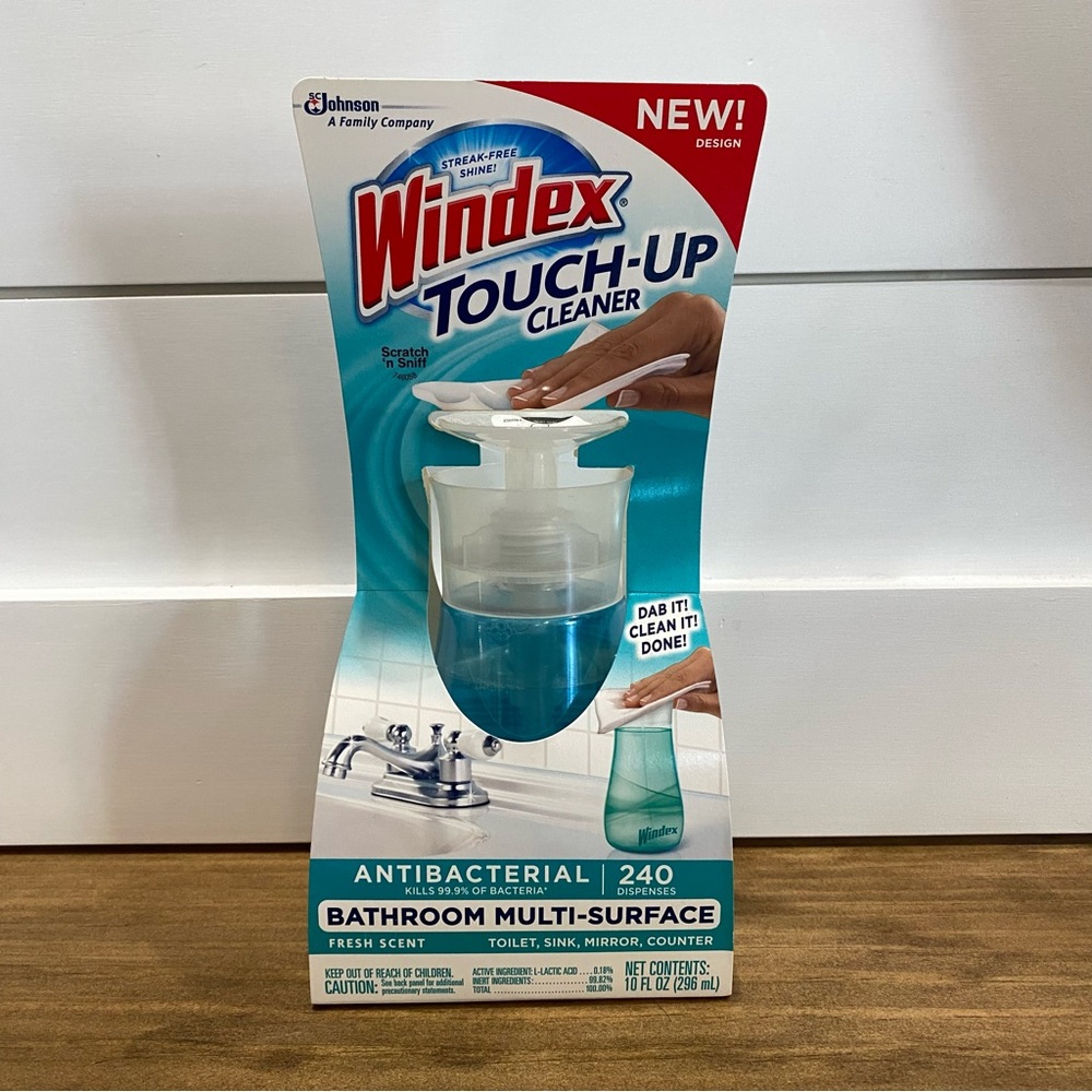 Windex Touch Up‎ Antibacterial Multi-Surface Cleaner Fresh Scent Bathroom Sealed